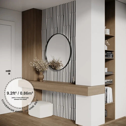 Acoustic Slat Wood Wall Panels «Loza-3» | 1.2" Width | Decor