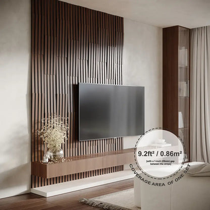 Acoustic Slat Wood Wall Panels «Loza-3» | 1.2" Width | Decor