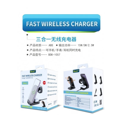 3-in-1 Wireless Charger, Fast Charging Station for iPhone